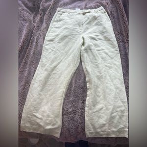 Liz Claiborne yellow/green linen slacks size petite 6